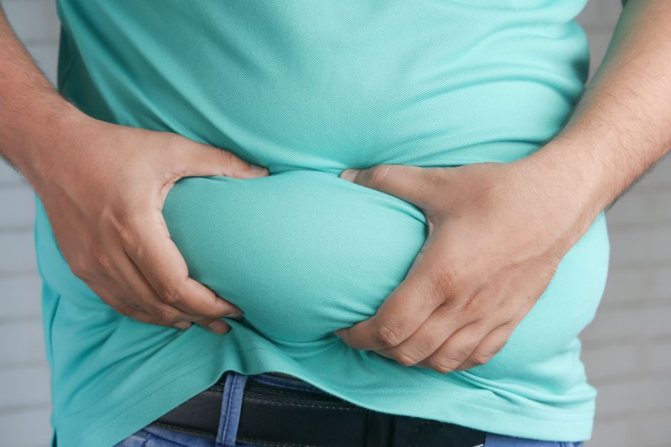 내장지방과 지방간의 연관성을 설명하는 복부 비만 이미지