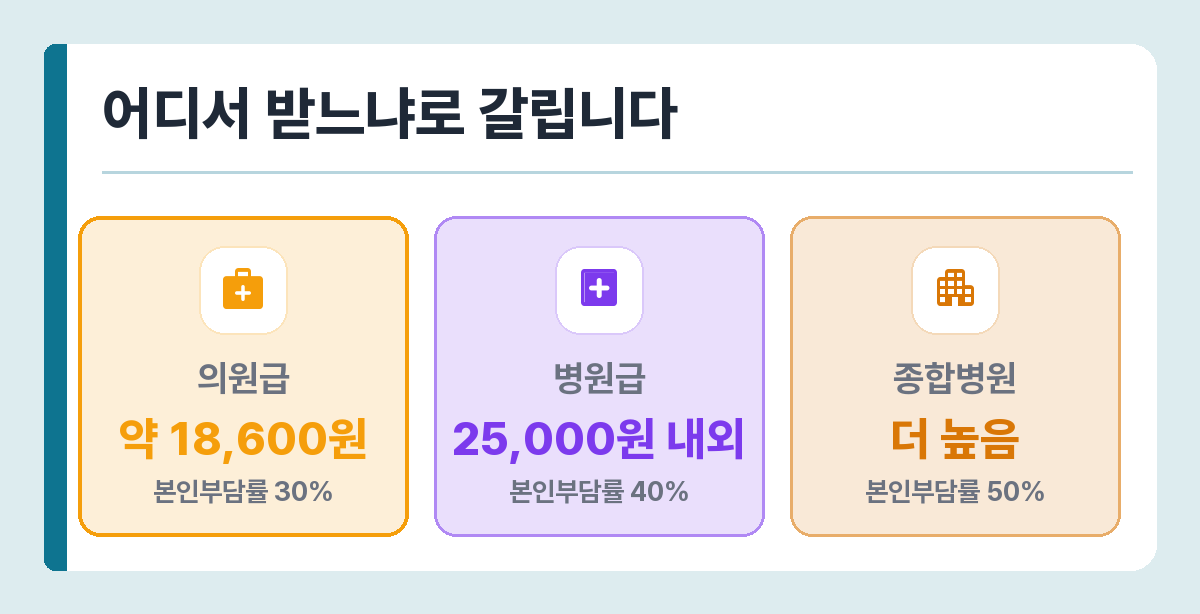 스케일링 의료기관 종별 본인부담률과 금액