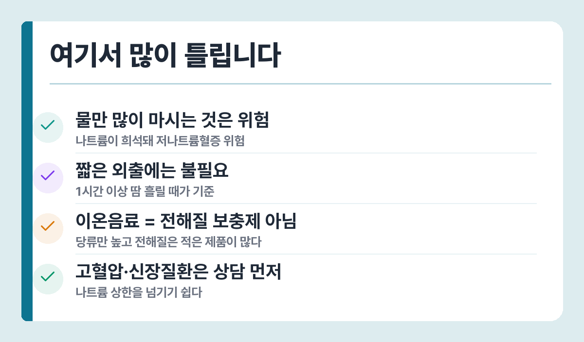 전해질 보충제를 쓸 때 흔한 착각