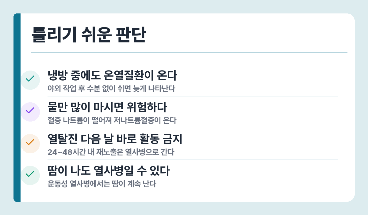 온열질환에서 흔한 오해