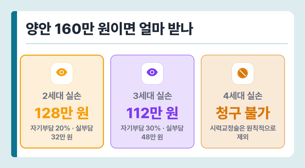 실손 세대별 라섹 수령액 비교