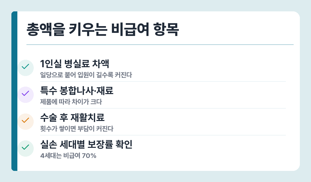회전근개 수술에서 비급여로 붙는 항목