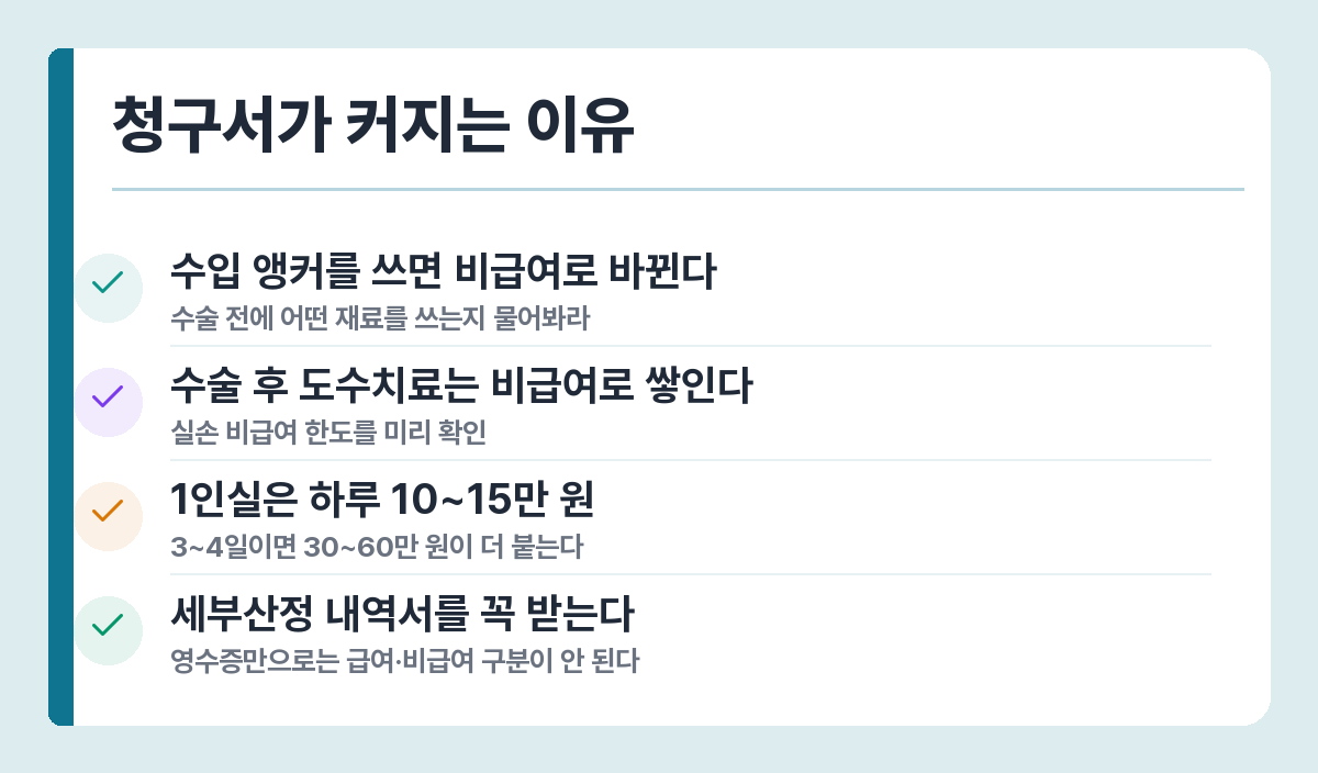 회전근개 수술에서 예상 밖 비용이 붙는 지점